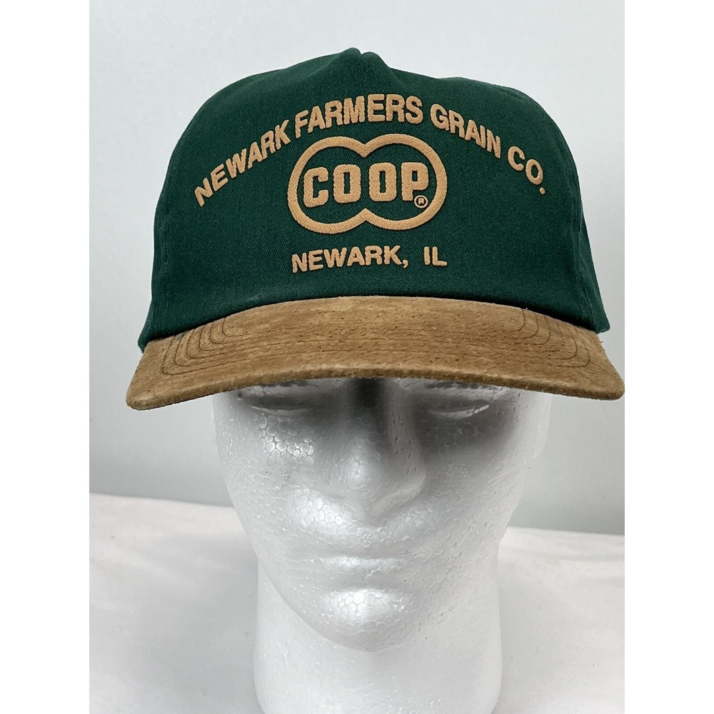Vintage Newark IL Grain Co op Seed Company Hat Cap VGUC Suede Bill  USA